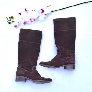 Audrey Brooke Brown Leather Suede Boots